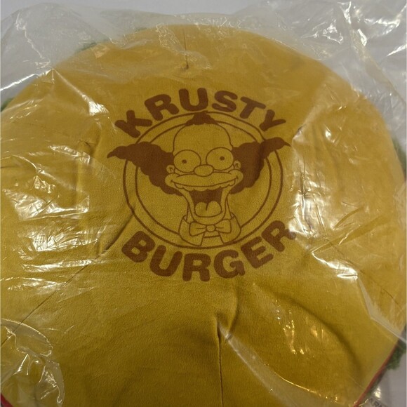 The Simpsons Krusty The Clown Burger Plush Toy Yellow Universal Studios 14" New - Picture 2 of 7